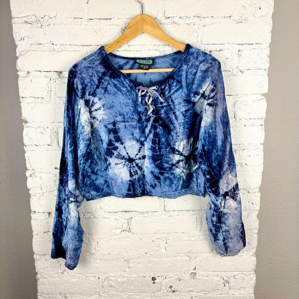 Vintage Hipwear Tie Dye Velvet Boho Top